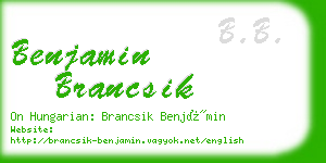 benjamin brancsik business card